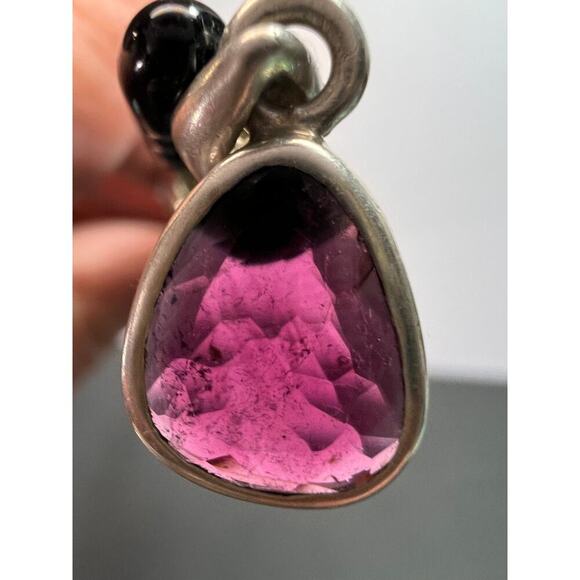 NEW Rubellite pink tourmaline sterling silver pendant 1.65 grams - Picture 4 of 8